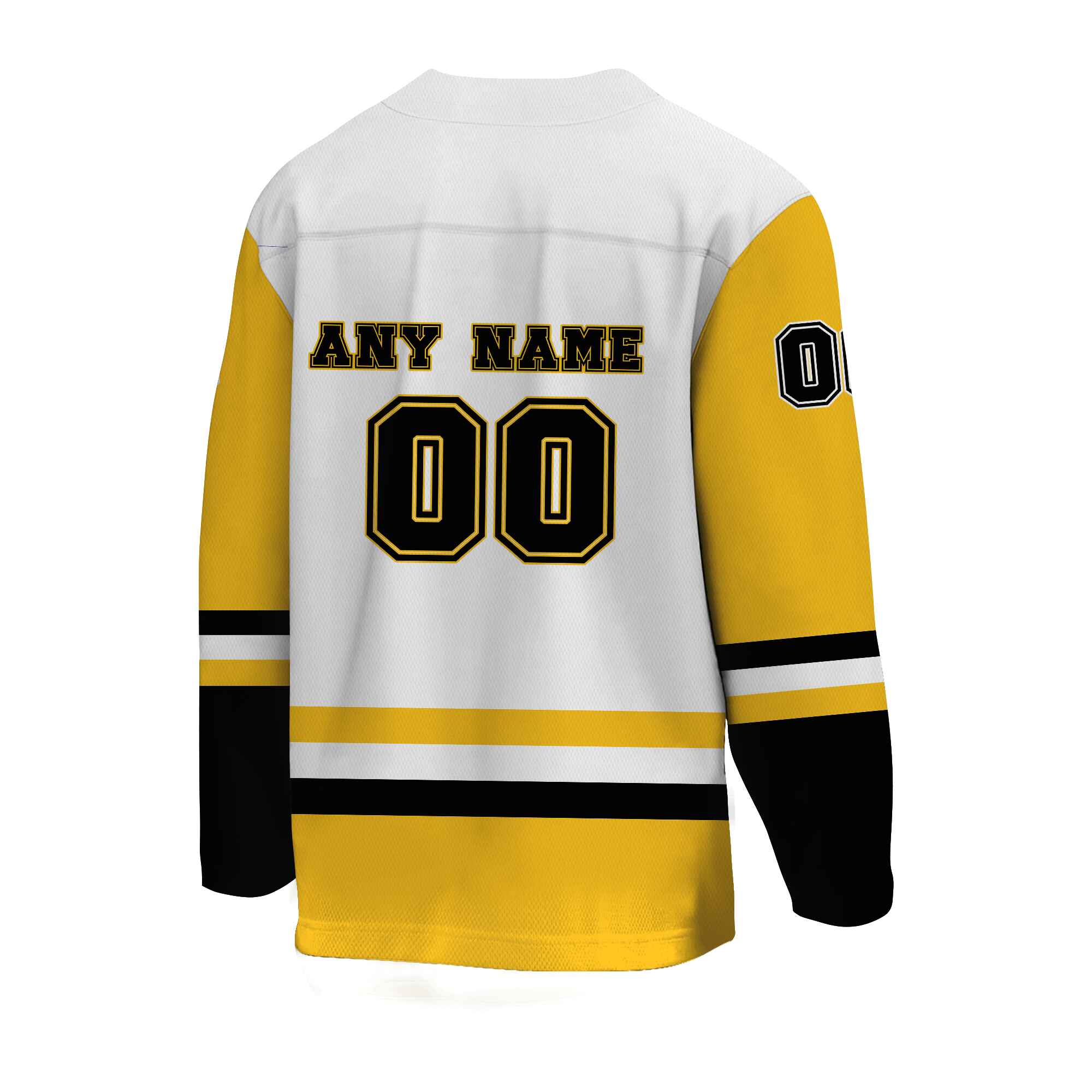 Custom White- Black Gold Hockey Jersey