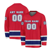 Custom Red White-Royal Hockey Jersey