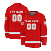 Custom Red-White Hockey Jersey