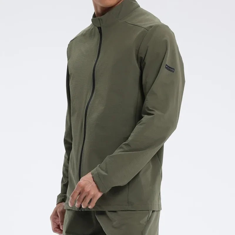 Men's Lightweight Outdoor Sports Jacket – Stand Collar Windproof Running & Hiking Coat