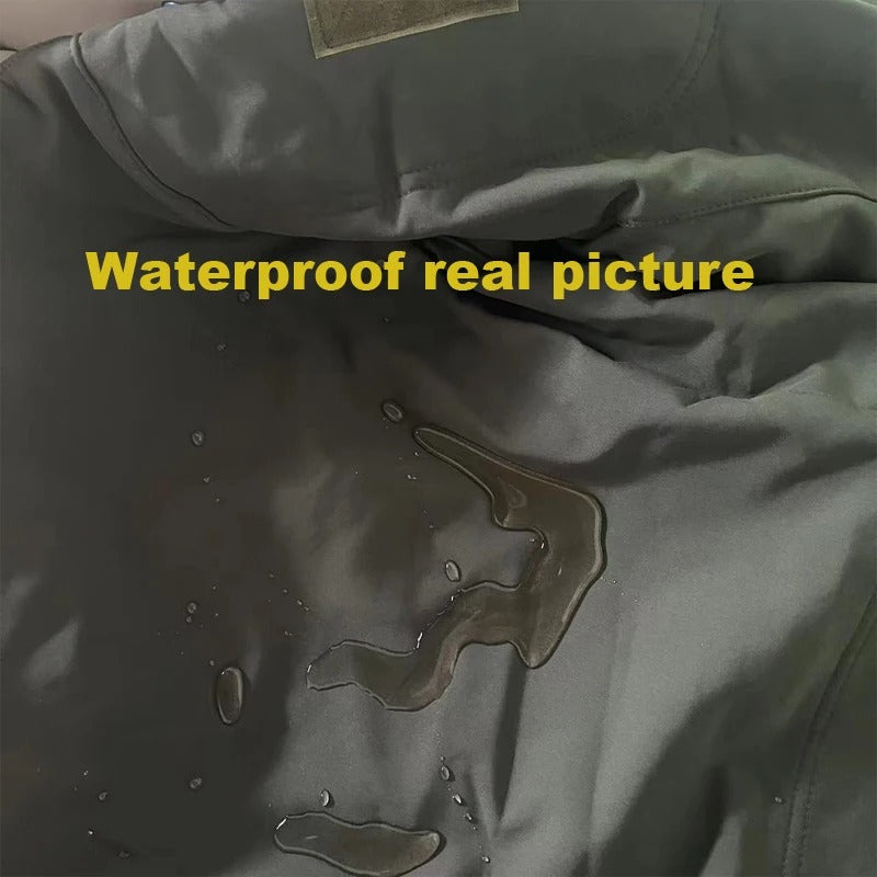 Men's Winter Softshell Fleece Hooded Jacket – Windproof Outdoor Hiking & Camping Coat