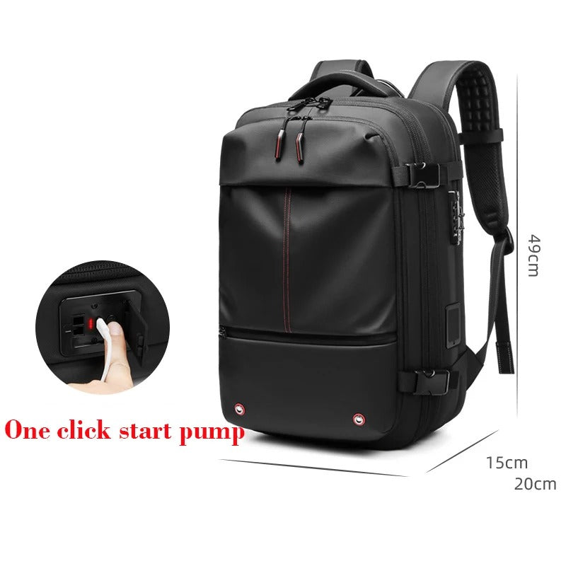 Vacuum Compression Travel Backpack – Expandable Waterproof Laptop Backpack for Business & Outdoor Travel