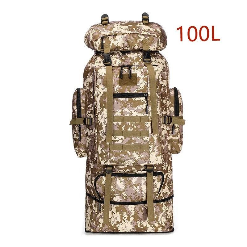 80L/100L Tactical Hiking Backpack – Large Capacity Oxford Mountaineering Backpack for Camping, Trekking & Travel