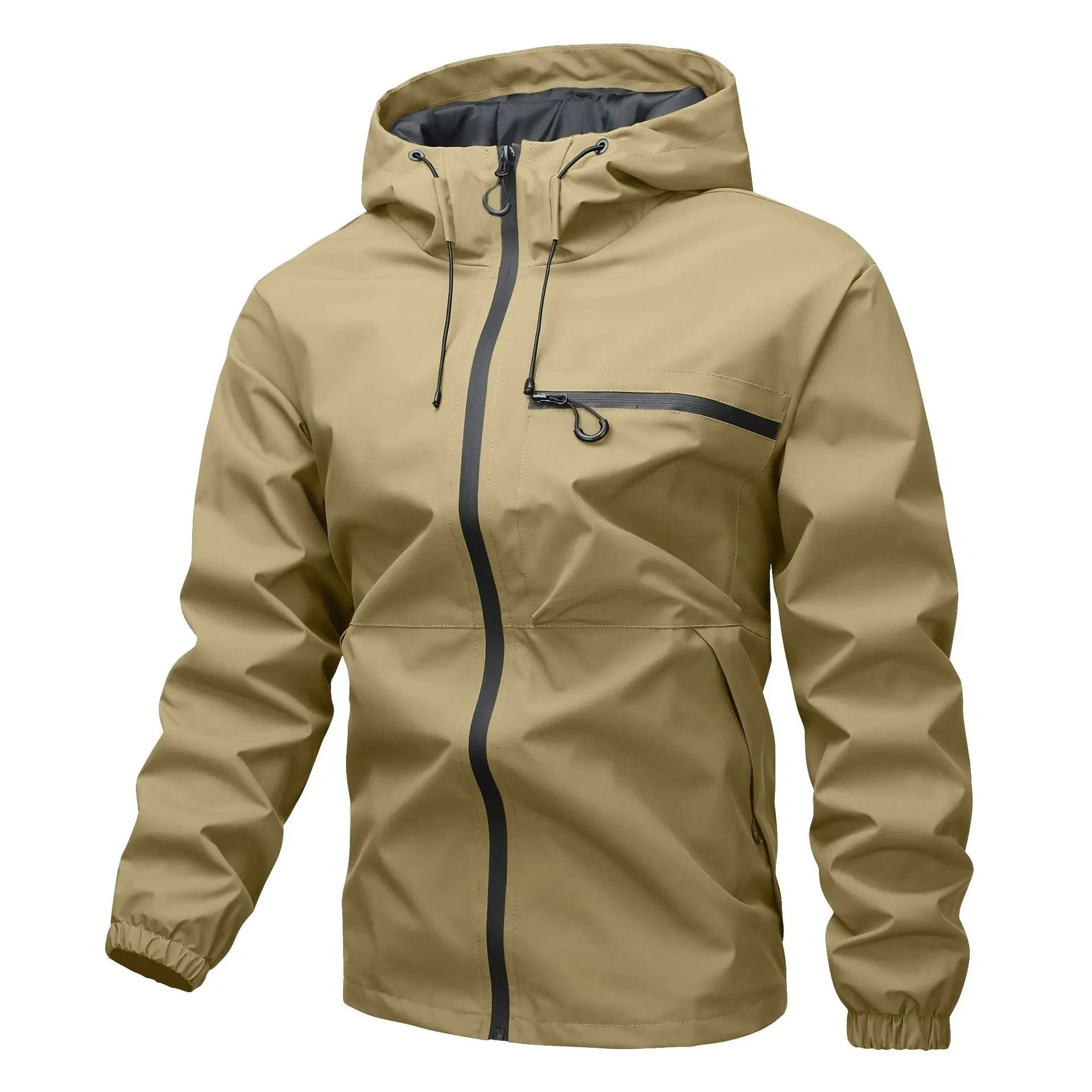 Men's Waterproof Hooded Rain Jacket – Lightweight Windproof Outdoor Hiking Windbreaker
