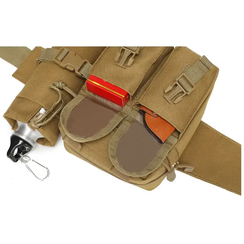 Tactical Men Waist Pack Nylon Hiking Water Bottle Phone Pouch Outdoor Sports Hunting Climbing Camping Belt Bag