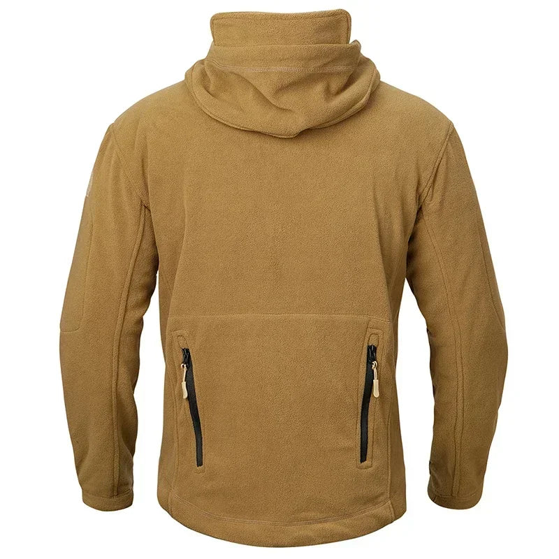 Men’s Winter Fleece Hoodie Jacket – Warm Full Zip Multi-Pocket Outdoor Coat