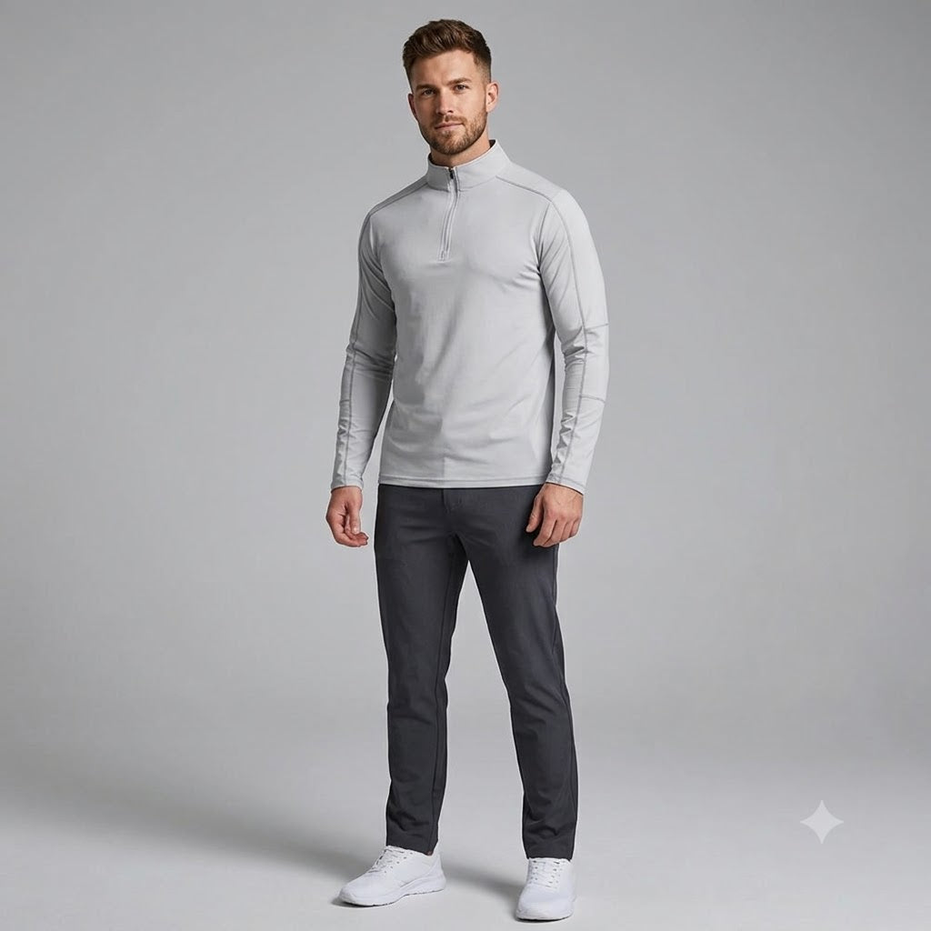 Men's UV Protection Half-Zip Long Sleeve Shirt – Quick-Dry Breathable Outdoor Performance Top