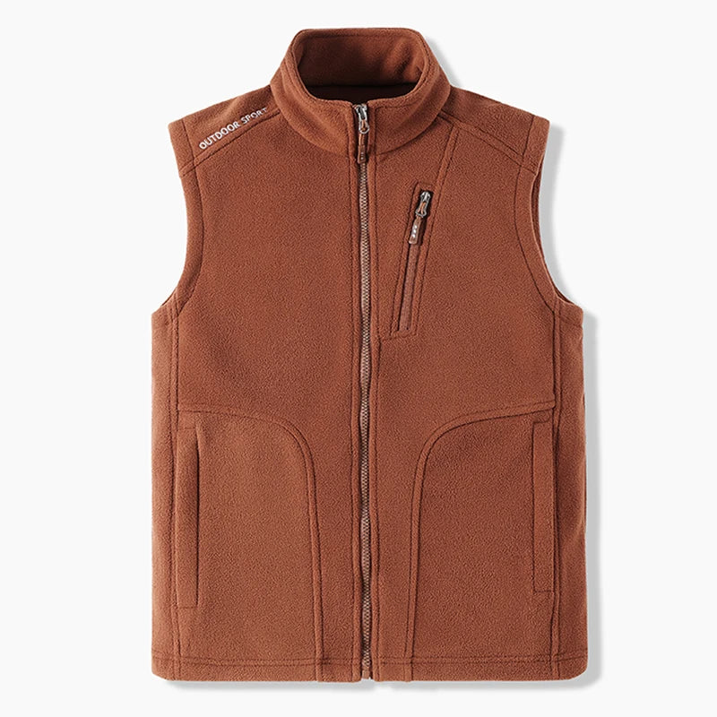 Warm Winter Fleece Vest for Men – Heated, Multi-Pocket Casual Waistcoat for Cycling, Plus Size Options C22