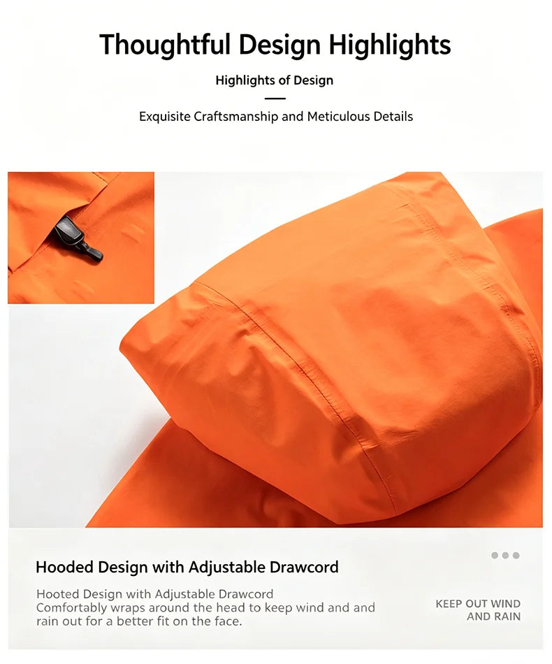 Ultra-Lightweight Waterproof Jacket for Men & Women – Breathable Windproof Rain Jacket with Heat-Sealed Seams for Hiking, Trekking, Climbing & Camping