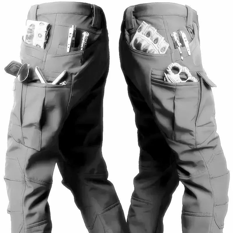 Men’s Soft Shell Outdoor Pants – Warm Multi-Pocket Wear-Resistant Winter Tactical Trousers