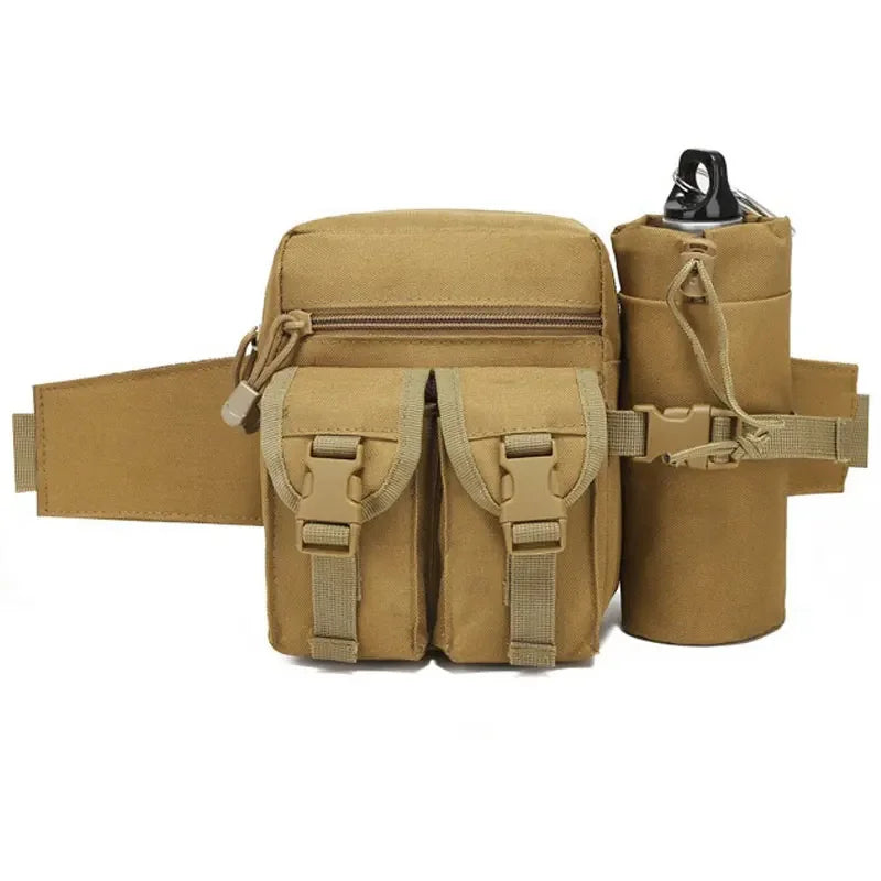 Tactical Men Waist Pack Nylon Hiking Water Bottle Phone Pouch Outdoor Sports Hunting Climbing Camping Belt Bag