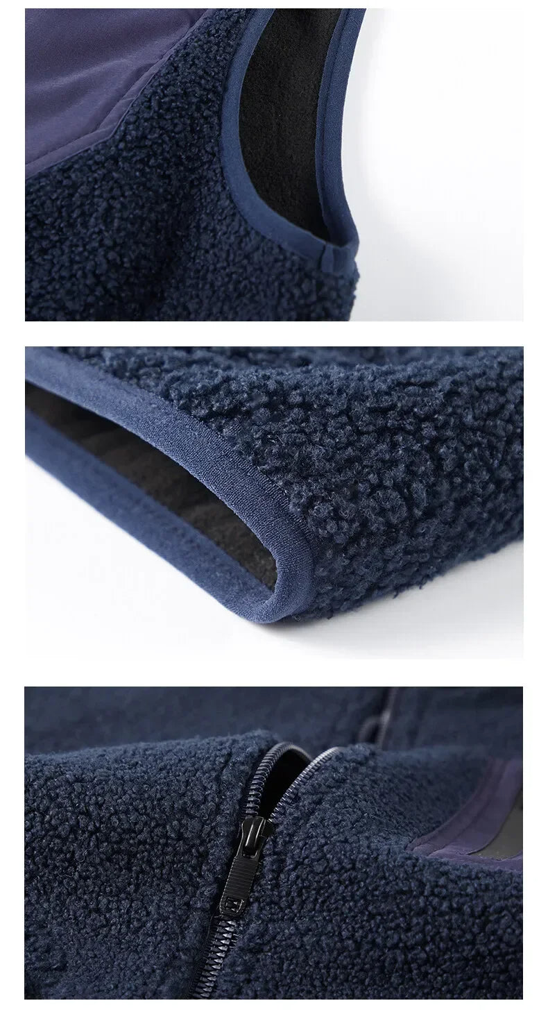 Warm Winter Fleece Vest for Men – Heated, Multi-Pocket Casual Waistcoat for Cycling, Plus Size Options C5