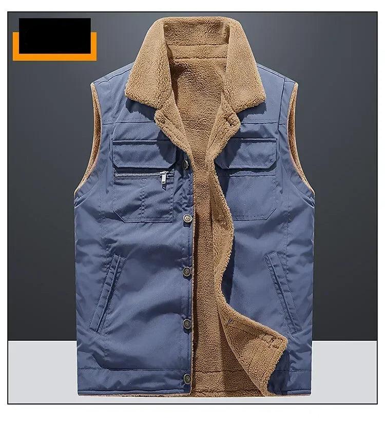 2024 Men’s Plus Size Fleece Vest – Warm Sleeveless Jackets, Autumn Winter Waist Coat up to 5XL C10