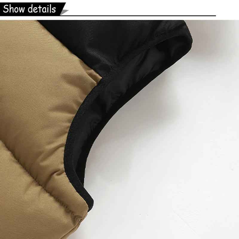 Men's Puffer Vest Warm Sleeveless Winter Jackets Waterproof Zipper Coats With Stand-Up Collar Casual Lightweight Outerwear For Cold Weather C17