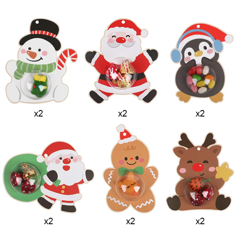12/24Pcs Christmas Candy & Chocolate Holder Cards – Xmas Tree Hanging Pendants for Holiday Party & Kids Gifts