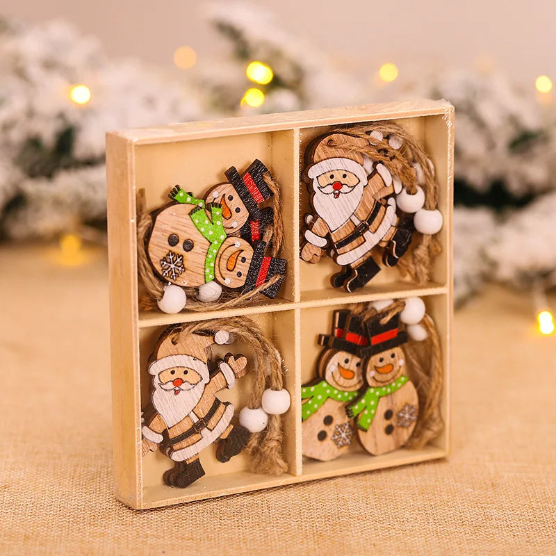 9/12pcs Christmas Gnomes Wooden Pendant – Xmas Tree Hanging Ornaments for Holiday Home Decoration & Gifts 2025