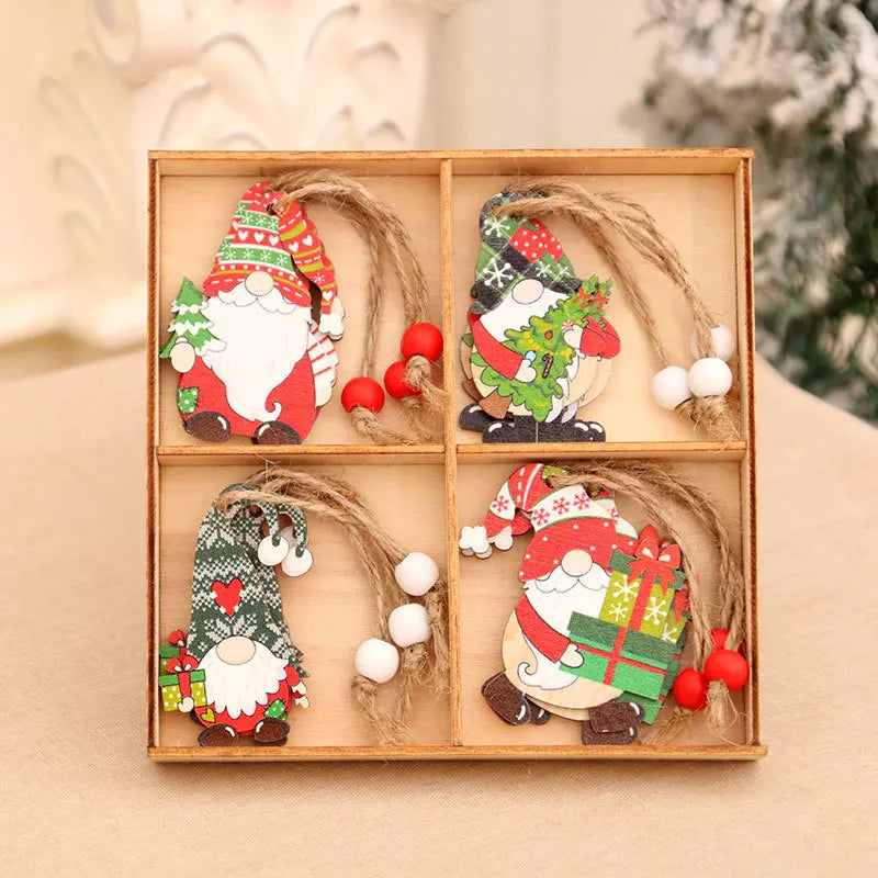 9/12pcs Christmas Gnomes Wooden Pendant – Xmas Tree Hanging Ornaments for Holiday Home Decoration & Gifts 2025