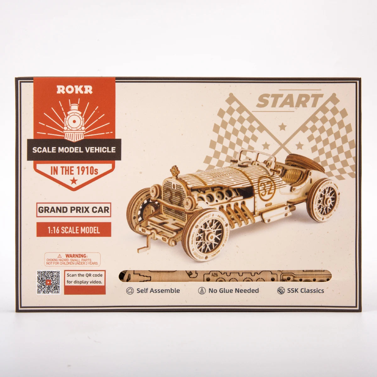 3D Wooden Puzzle Car Model DIY Assembly Toy Birthday Gift for Boys Children's Mechanical Kit Home Décor, Kids Christmas Gift C55