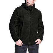 Men’s Winter Fleece Hoodie Jacket – Warm Full Zip Multi-Pocket Outdoor Coat