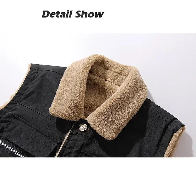 2024 Men’s Plus Size Fleece Vest – Warm Sleeveless Jackets, Autumn Winter Waist Coat up to 5XL C10