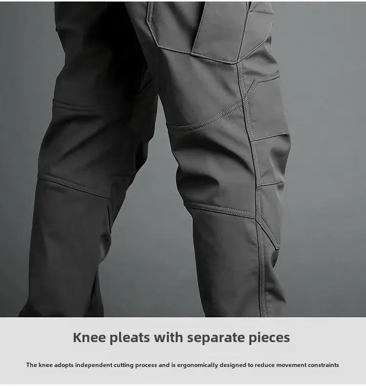 Men’s Soft Shell Outdoor Pants – Warm Multi-Pocket Wear-Resistant Winter Tactical Trousers