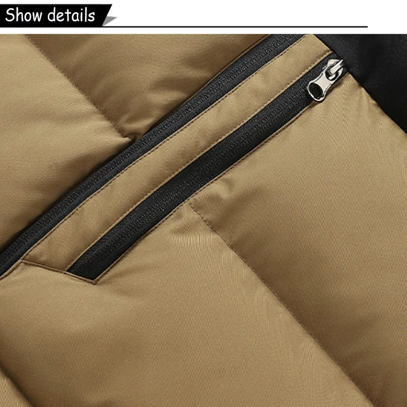 Men's Puffer Vest Warm Sleeveless Winter Jackets Waterproof Zipper Coats With Stand-Up Collar Casual Lightweight Outerwear For Cold Weather C17