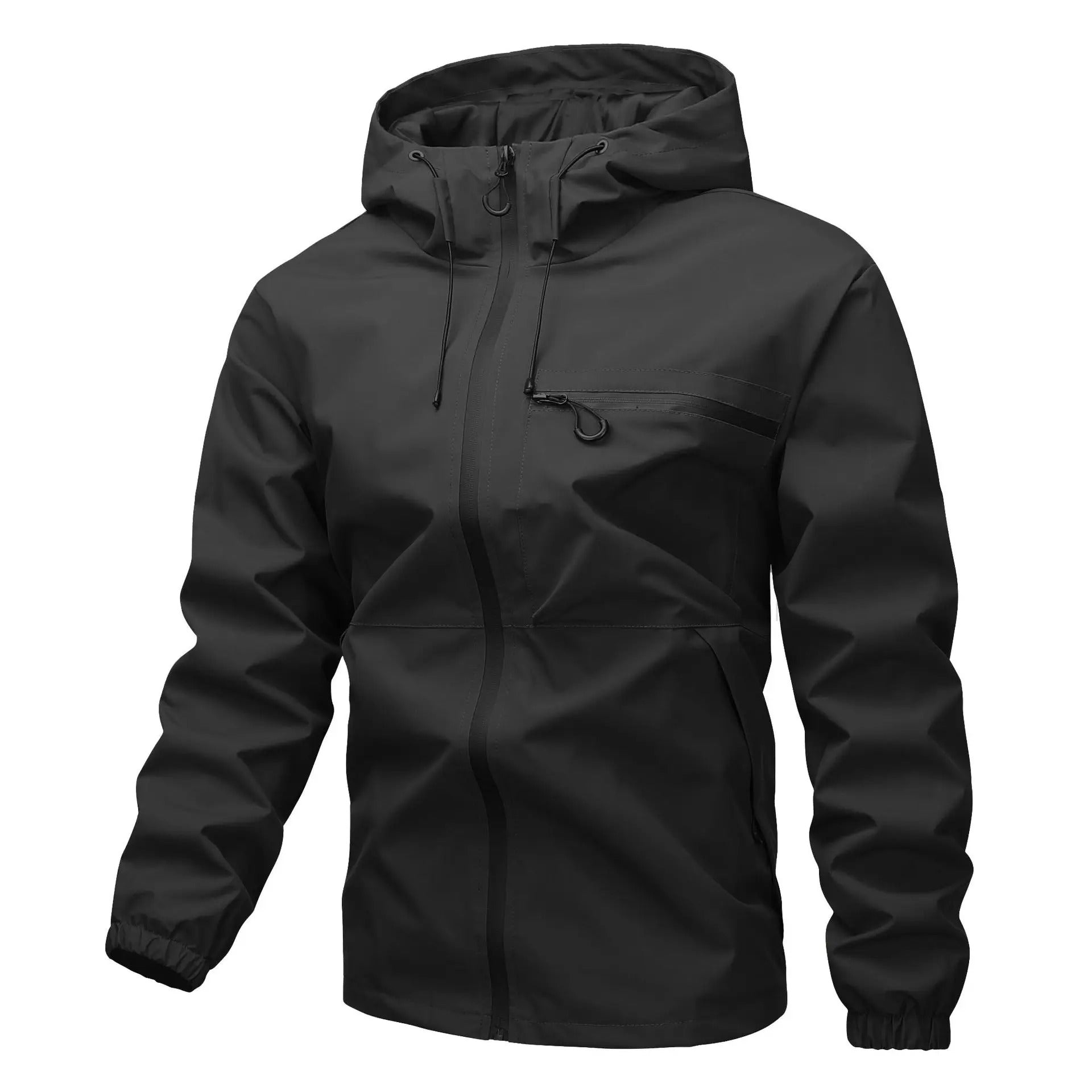 Men's Waterproof Hooded Rain Jacket – Lightweight Windproof Outdoor Hiking Windbreaker