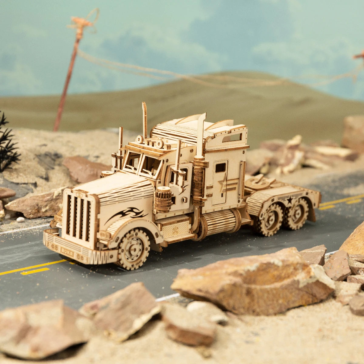 3D Wooden Puzzle Car Model DIY Assembly Toy Birthday Gift for Boys Children's Mechanical Kit Home Décor, Kids Christmas Gift C55
