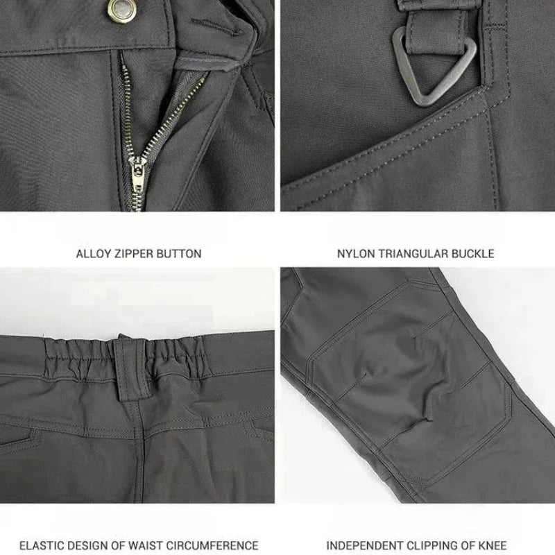 Men’s Soft Shell Outdoor Pants – Warm Multi-Pocket Wear-Resistant Winter Tactical Trousers