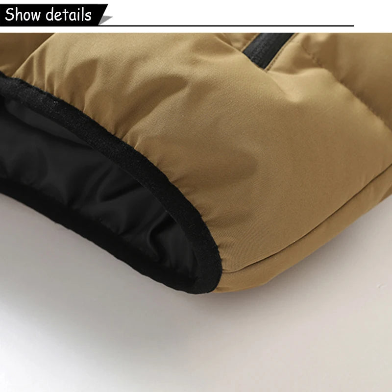 Men's Puffer Vest Warm Sleeveless Winter Jackets Waterproof Zipper Coats With Stand-Up Collar Casual Lightweight Outerwear For Cold Weather C17