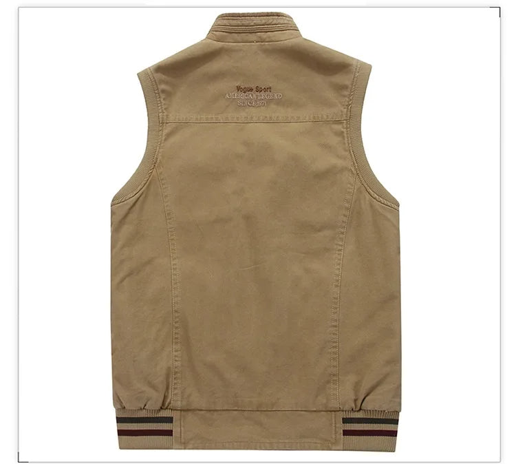 Casual Tactical Photographer Vest for Men – Cotton Sleeveless Multi-Pocket Waistcoat, Plus Size 8XL C25