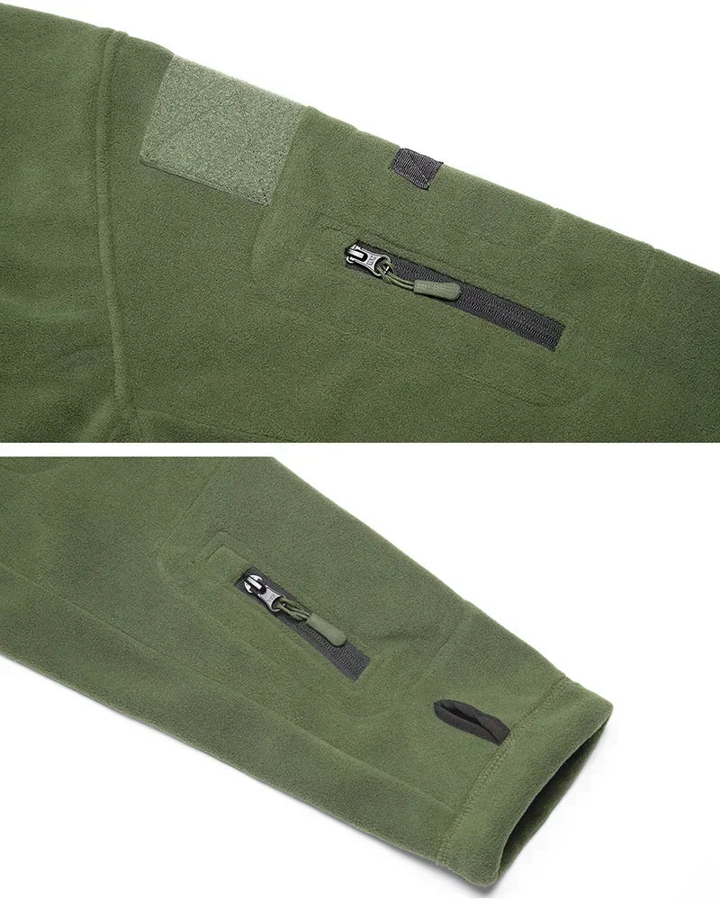 Men’s Winter Fleece Hoodie Jacket – Warm Full Zip Multi-Pocket Outdoor Coat