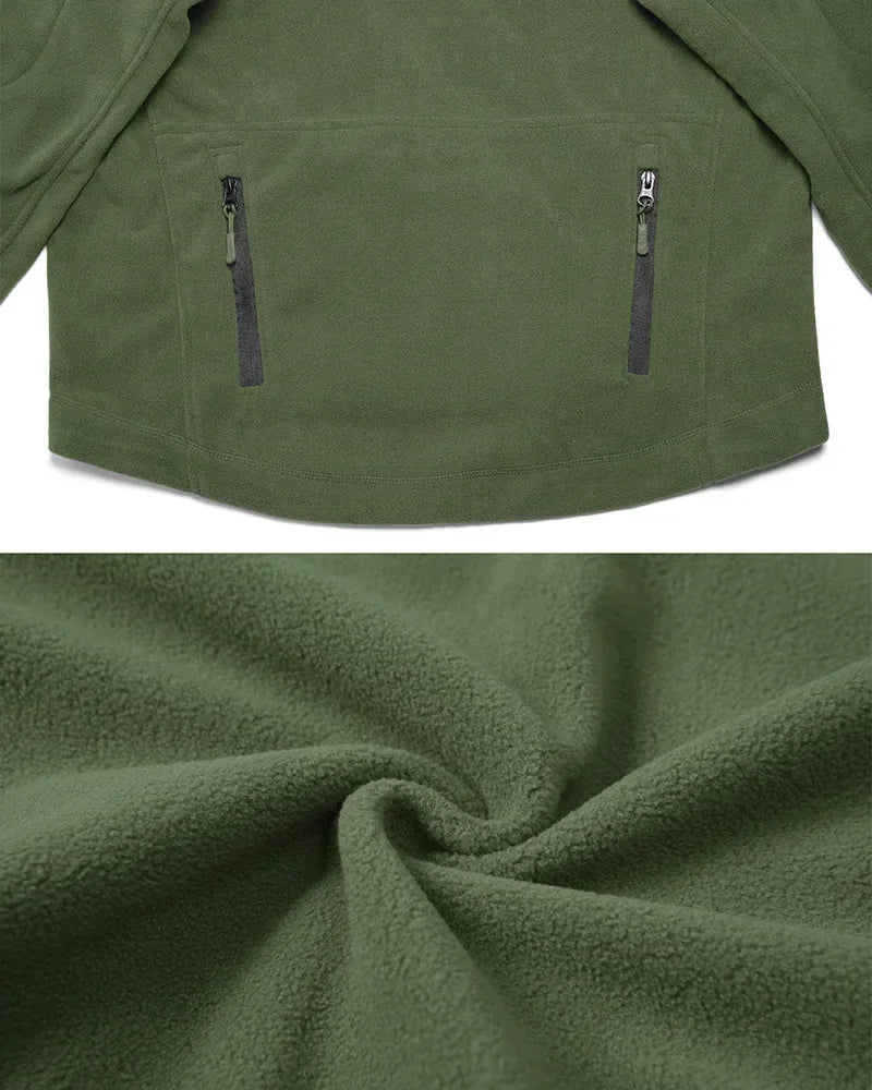Men’s Winter Fleece Hoodie Jacket – Warm Full Zip Multi-Pocket Outdoor Coat