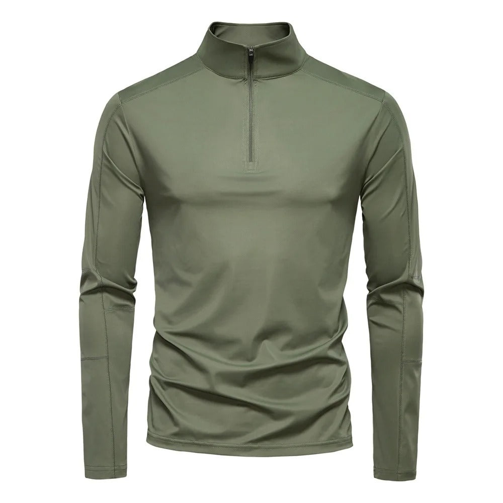 Men's UV Protection Half-Zip Long Sleeve Shirt – Quick-Dry Breathable Outdoor Performance Top