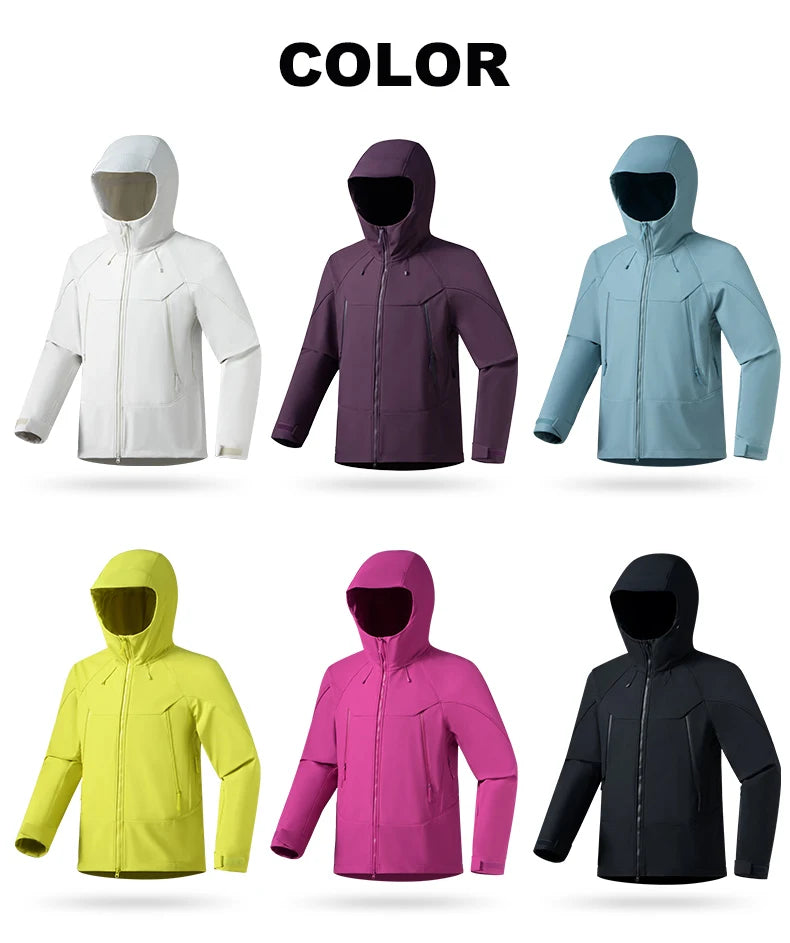 Men's & Women's Waterproof Softshell Jacket – Windproof Fleece-Lined Outdoor Hiking & Trekking Rain Coat