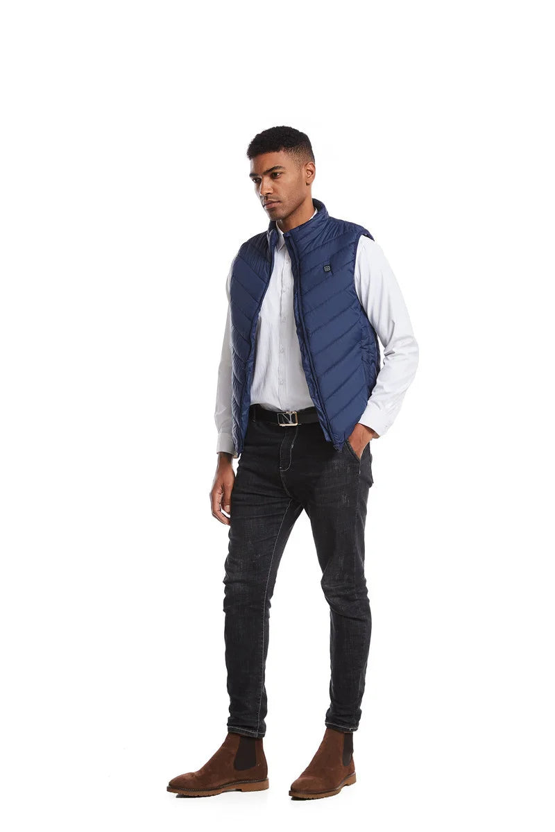 USB Heated Winter Vest – Multi-Zone Self-Heating Sleeveless Jacket for Men, Ideal for Hunting and Outdoor Wear C13