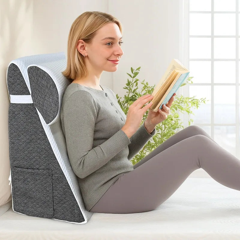 Thickened Wedge Pillow for Sleeping – 30° Triangle Elevated Support Pillow with Air Layer Foam