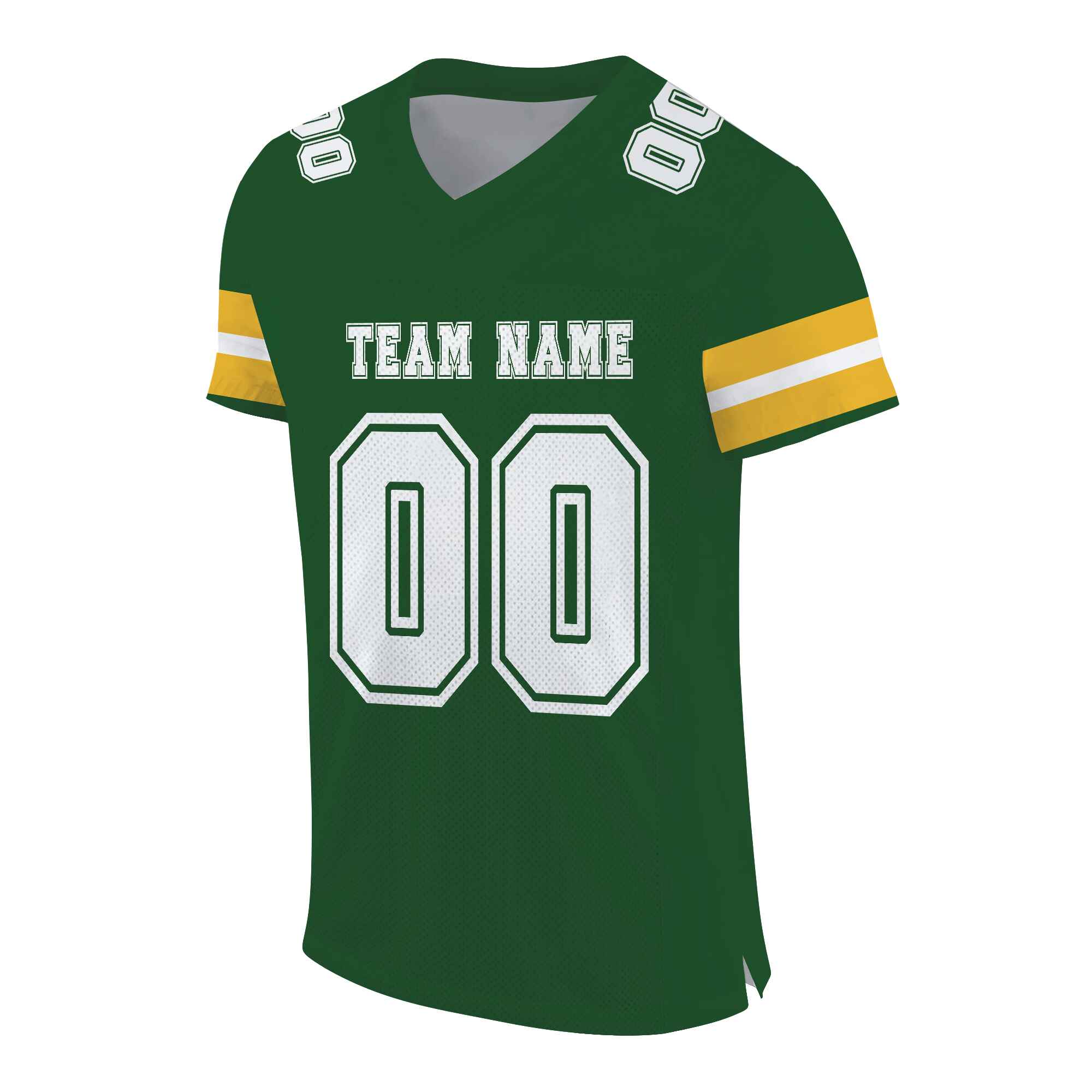 Custom Grass Green Gold-White Mesh Authentic Football Jersey