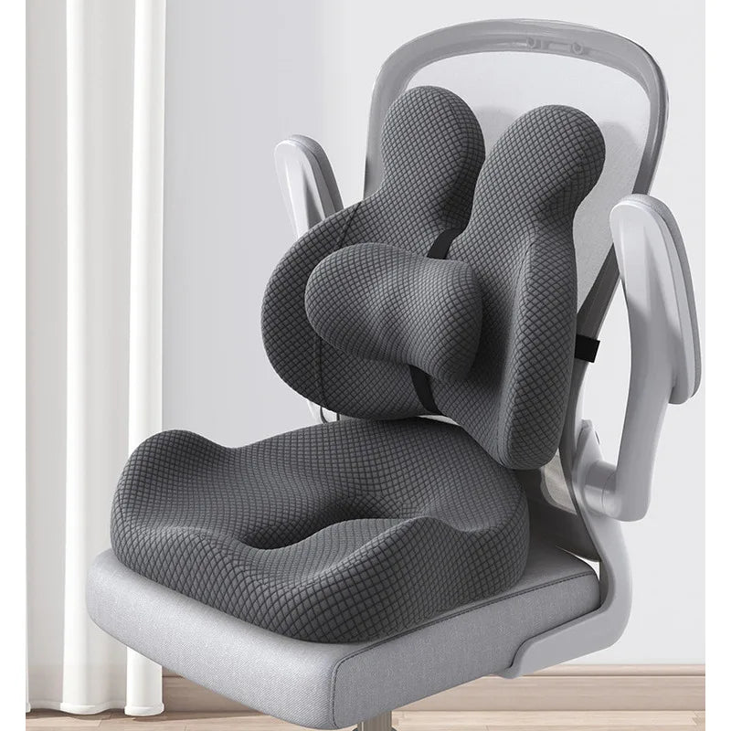 Memory Foam Office Seat Cushion with Back Support – Ergonomic Chair Cushion