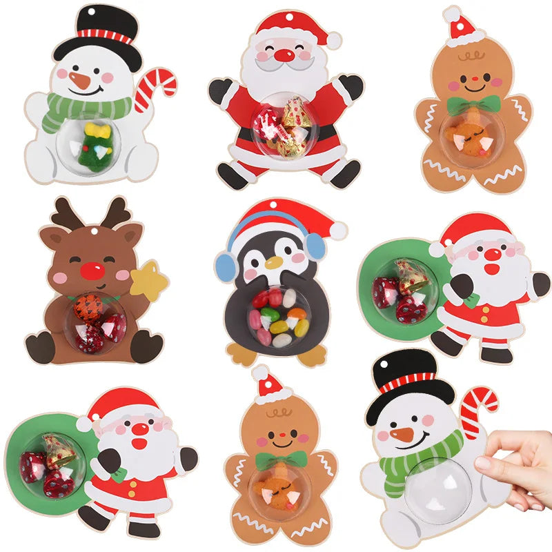 12/24Pcs Christmas Candy & Chocolate Holder Cards – Xmas Tree Hanging Pendants for Holiday Party & Kids Gifts