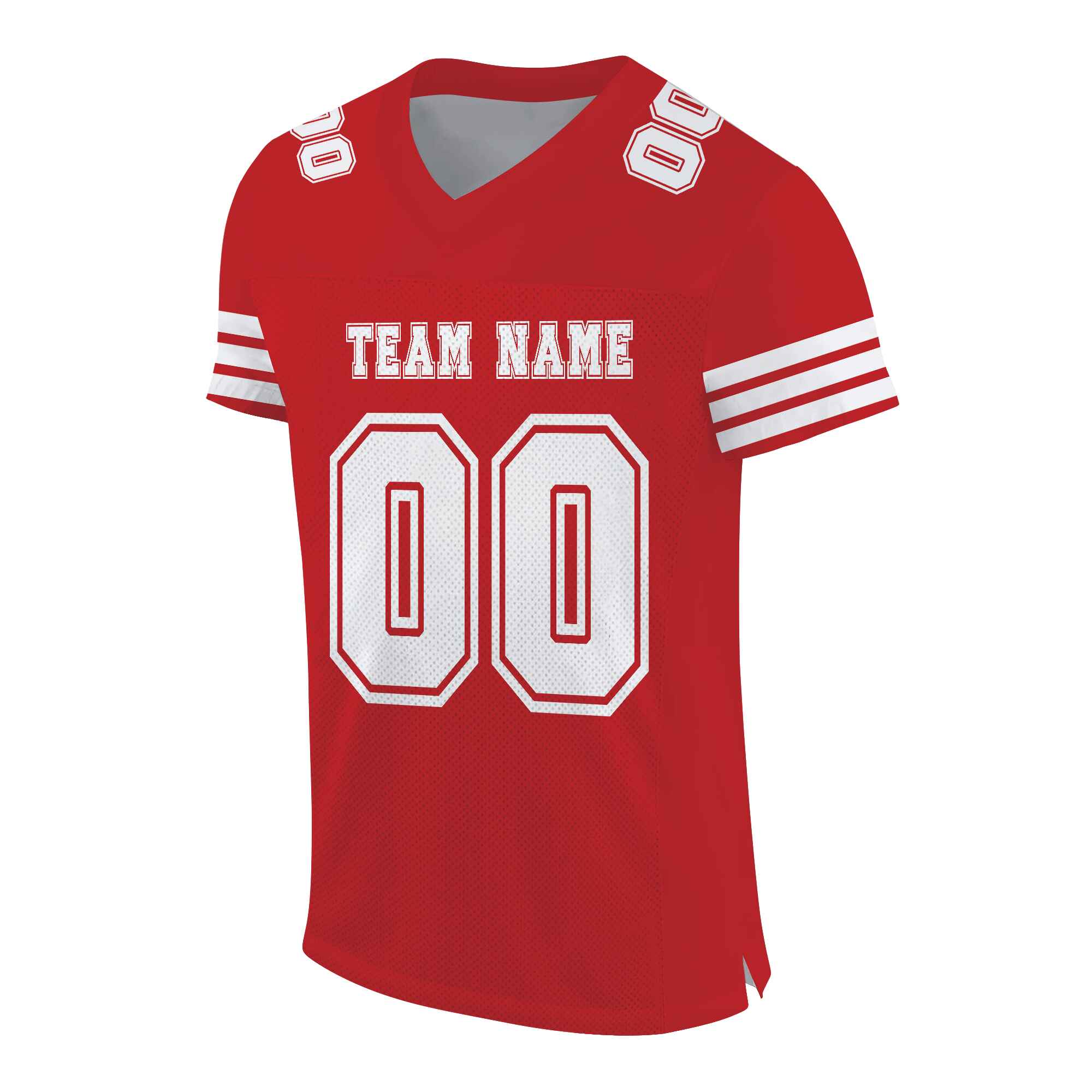 Custom Red White Mesh Authentic Football Jersey