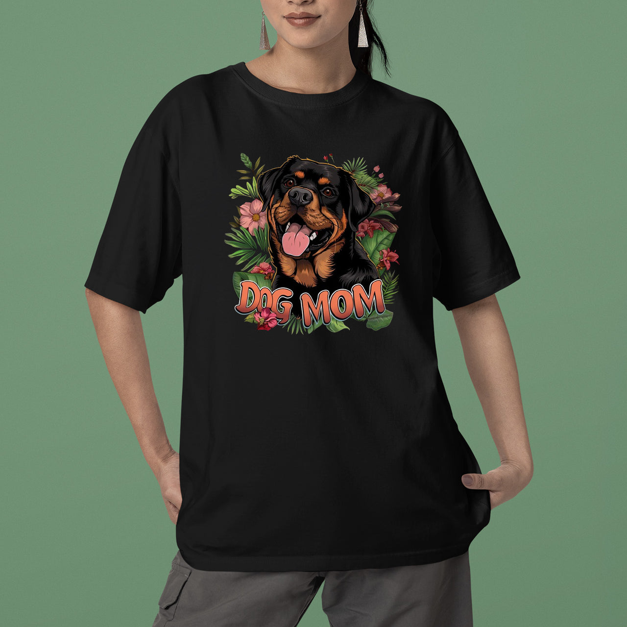 Rottweiler Dog T-shirt, Pet Lover Shirt, Dog Lover Shirt, Dog Mom T-Shirt, Dog Owner Shirt, Gift For Dog Mom, Funny Dog Shirts, Women Dog T-Shirt, Mother's Day Gift, Dog Lover Wife Gifts, Dog Shirt