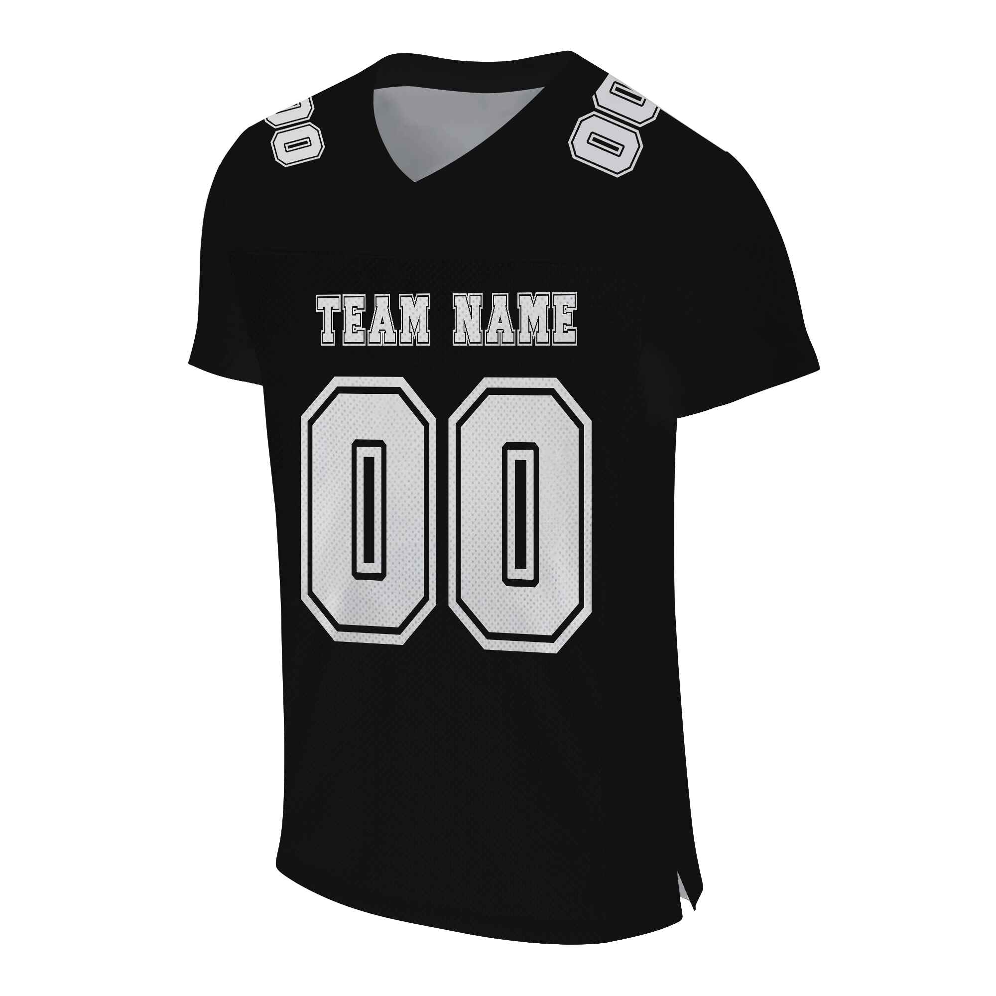 Custom Black White Mesh Authentic Football Jersey