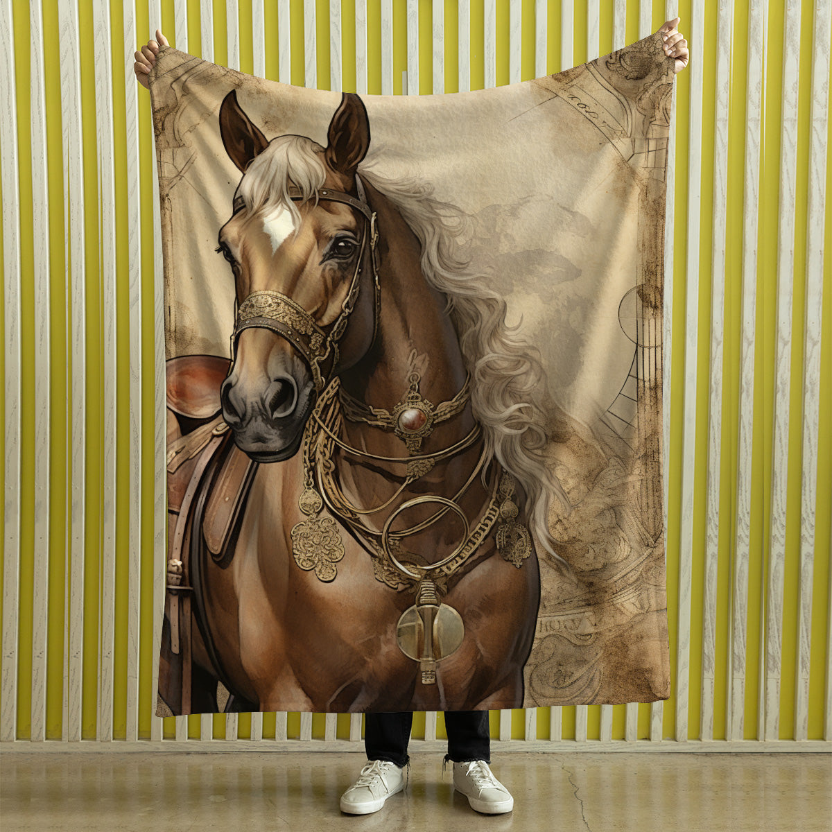 Vintage Horse Equestrian Ephemera Velveteen Plush Blanket Gift for Horse lover, Farm House Decor, Equine Art, Antique Horse Decor, Equestrian Gifts 07