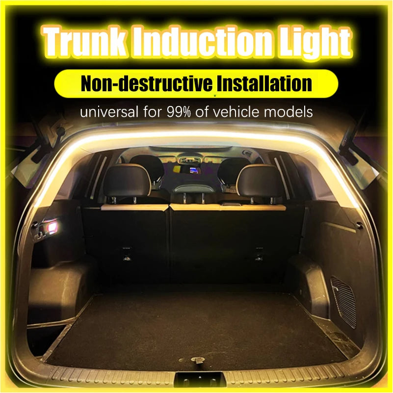 Car Trunk LED Light Strip – Waterproof Flexible PVC Ambient Light, Auto On/Off, Universal Fit for SUV & MPV