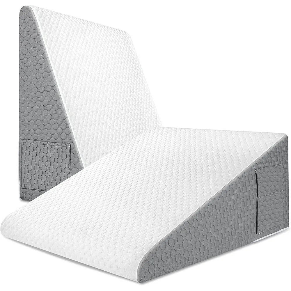 Wedge Pillow for Sleeping – Triangle Elevated Support Pillow with Air Layer Foam for Bed, Dorm, or Office