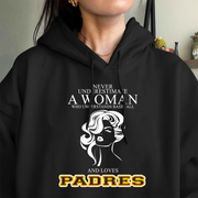 Never Underestimate A Woman Who Understand Baseball And Loves Padres Hoodie- Never Underestimate Sweatshirt- Custom Hoodies