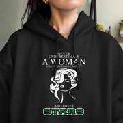 Never Underestimate A Woman Who Understand Hockey And Loves Stars Hoodie- Never Underestimate Sweatshirt- Custom Hoodies
