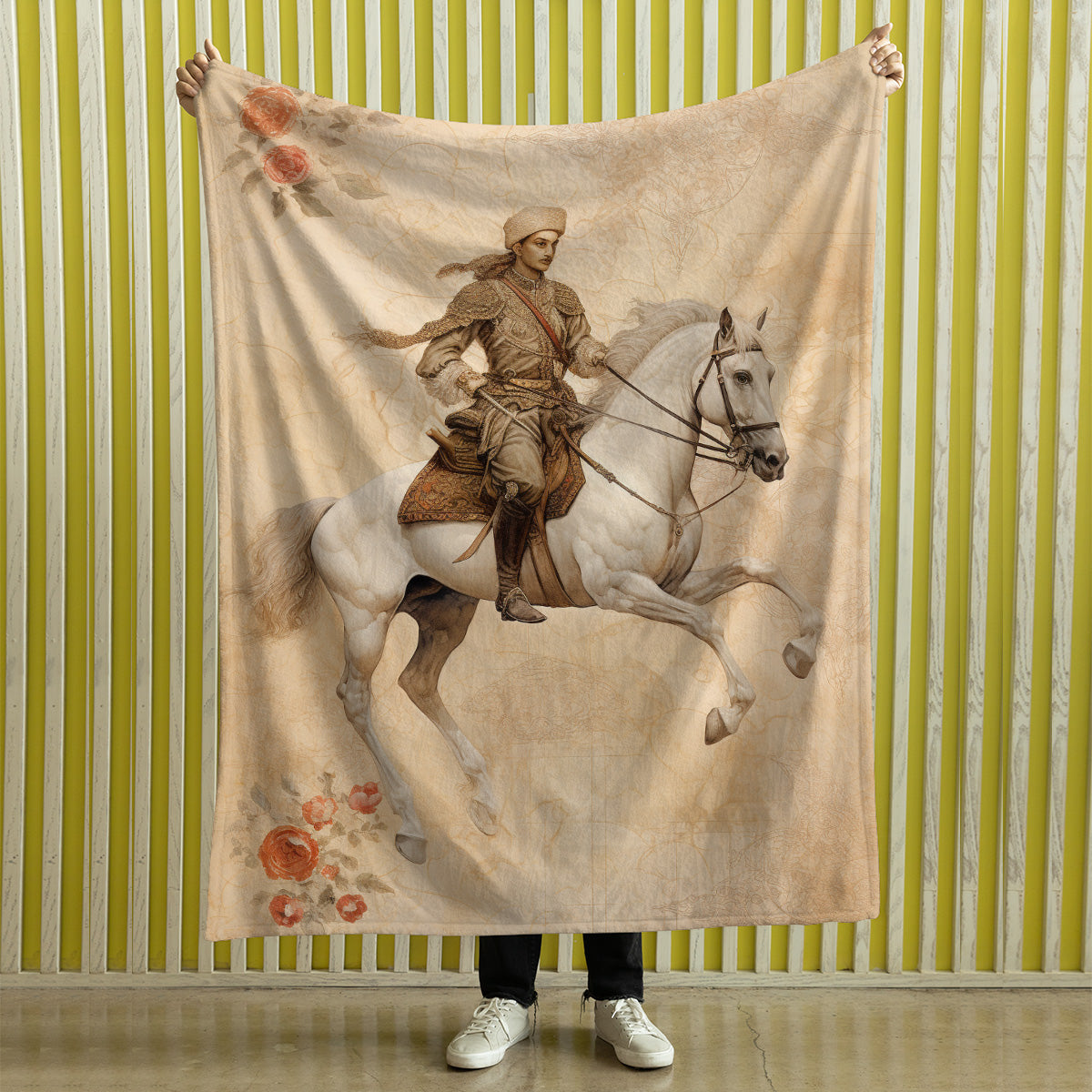 Vintage Horse Equestrian Ephemera Velveteen Plush Blanket Gift for Horse lover, Farm House Decor, Equine Art, Antique Horse Decor, Equestrian Gifts 04