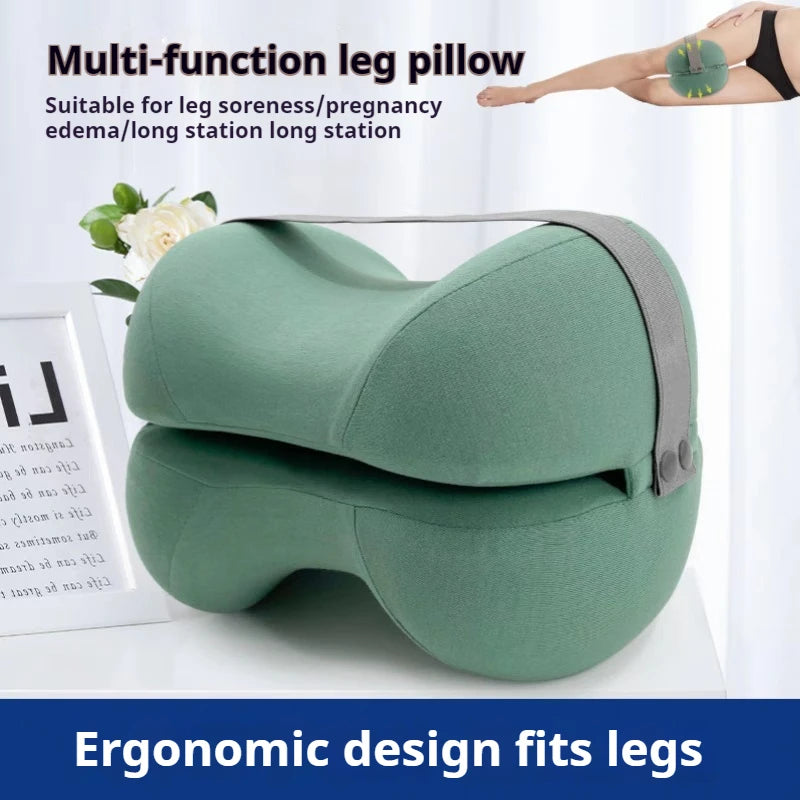 Contoured Leg Knee Pillow – Cooling Memory Foam Support Cushion for Side Sleeping and Rest